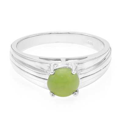 Zilveren herenring met een keizerlijk chrysopraas