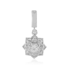 Zilveren hanger met een witte saffier