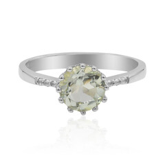 Zilveren ring met een groene amethist