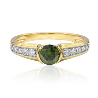 Gouden ring met een groene VS1 diamant