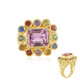 Zilveren ring met een kunziet (Adela Silber)