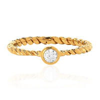 Zilveren ring met een witte topaas