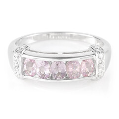 Zilveren ring met roze koper toermalijnen