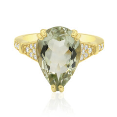 Zilveren ring met een groene amethist