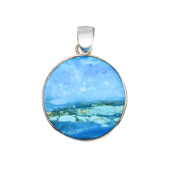 Zilveren hanger met een Blauwe Atacama Opaal