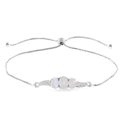 Zilveren armband met een regenboog maansteen