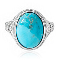 Zilveren ring met een Blauwe Kingman Mohave Turkoois