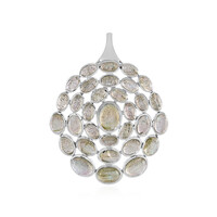 Zilveren hanger met een Groene Minary Labradoriet (KM by Juwelo)