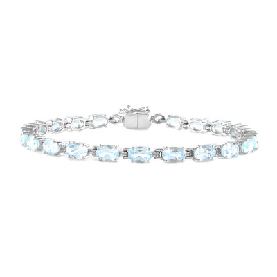 Zilveren armband met hemel-blauwe topaasstenen