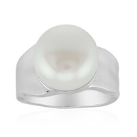 Zilveren ring met een Witte zoetwater kweekparel