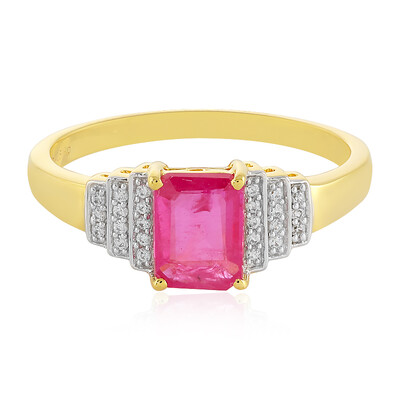 Zilveren ring met een Madagaskar Roze Saffier