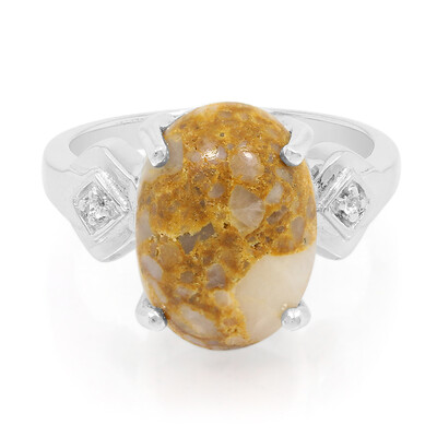 Zilveren ring met een dinosaurus kwarts
