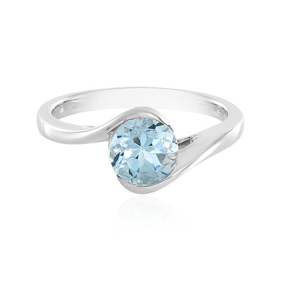 Zilveren ring met een hemel-blauwe topaas
