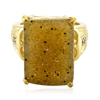 Zilveren ring met een glitter agaat