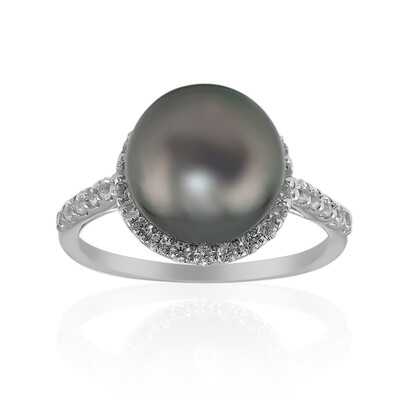 Zilveren ring met een Tahiti parel (TPC)