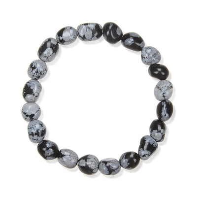 Armband met sneewvlokken obsidiaanstenen