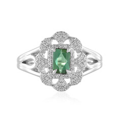 Zilveren ring met een groene Benedito toermalijn