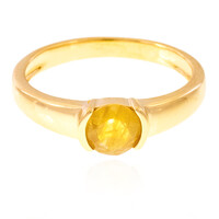 Zilveren ring met een Gele Madagaskar Saffier