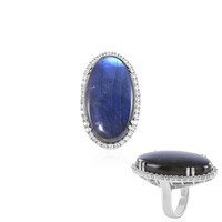 Zilveren ring met een labradoriet