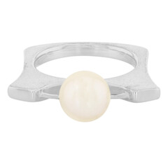 Zilveren ring met een zoetwater kweekparel