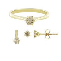 Gouden ring met SI2 Bruine Diamanten