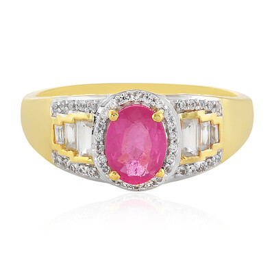 Zilveren ring met een Madagaskar Roze Saffier