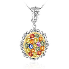 Zilveren halsketting met saffieren (Dallas Prince Designs)
