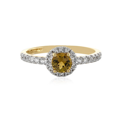 Gouden ring met een gele tanzaniet