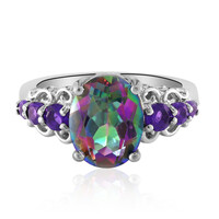 Zilveren ring met een mystieke kwarts