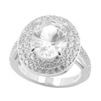 Zilveren ring met een danburiet