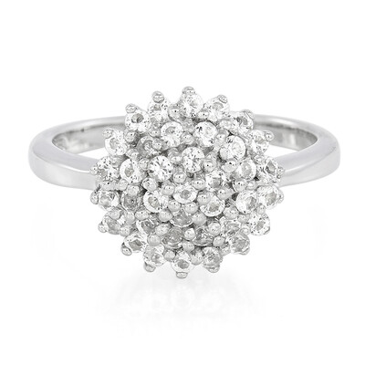 Zilveren ring met witte topaasstenen