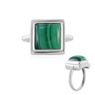 Zilveren ring met een Malachiet (MONOSONO COLLECTION)