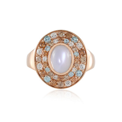 Zilveren ring met een witte maansteen (KM by Juwelo)