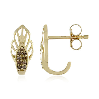 Gouden oorbellen met I2 Champagne Diamanten (Ornaments by de Melo)