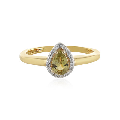 Gouden ring met een gele tanzaniet
