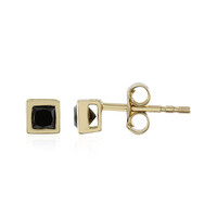 Gouden oorbellen met zwarte diamanten