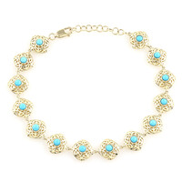 Gouden armband met Sleeping Beauty Turkooisen (Ornaments by de Melo)