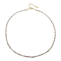 Zilveren halsketting met Champagne Diamanten
