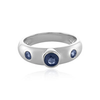 Zilveren ring met een blauwe saffier
