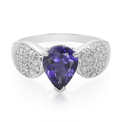 Zilveren ring met een Ceylon ioliet