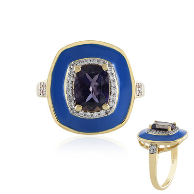 Zilveren ring met een Ceylon ioliet (M de Luca)