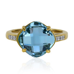 Zilveren ring met een hemel-blauwe topaas