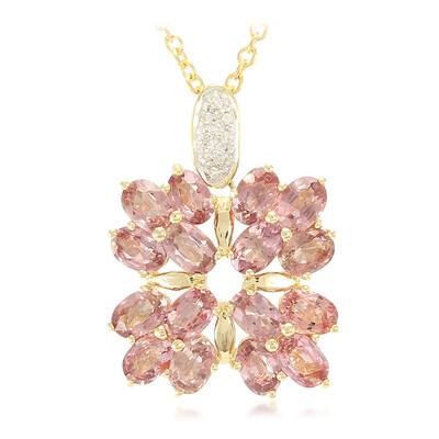 Gouden halsketting met Onverhitte Padparadscha Saffieren (AMAYANI)