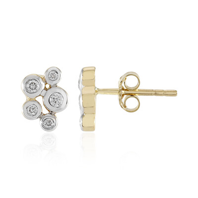 Gouden oorbellen met SI1 (H) Diamanten