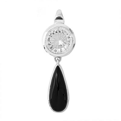 Zilveren hanger met een zwarte onyx