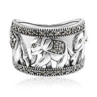 Zilveren ring met marcasieten