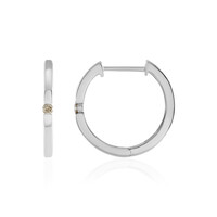 Gouden oorbellen met VS2 bruine diamanten