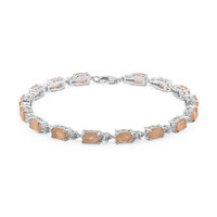 Zilveren armband met Pastelperzik Kwartskristallen