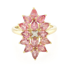 Gouden ring met Onverhitte Padparadscha Saffieren (AMAYANI)