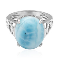 Zilveren ring met een larimar
